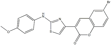 6-bromo-3-[2-(4-methoxyanilino)-1,3-thiazol-4-yl]-2H-chromen-2-one Struktur