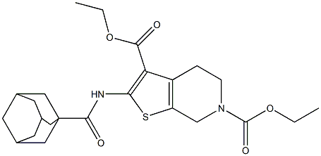 diethyl 2-[(1-adamantylcarbonyl)amino]-4,7-dihydrothieno[2,3-c]pyridine-3,6(5H)-dicarboxylate Struktur