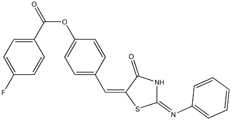 4-{[4-oxo-2-(phenylimino)-1,3-thiazolidin-5-ylidene]methyl}phenyl 4-fluorobenzoate Struktur