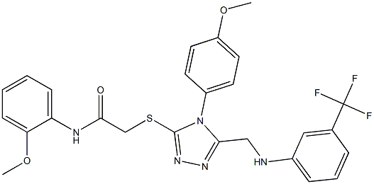 N-(2-methoxyphenyl)-2-[(4-(4-methoxyphenyl)-5-{[3-(trifluoromethyl)anilino]methyl}-4H-1,2,4-triazol-3-yl)sulfanyl]acetamide Struktur