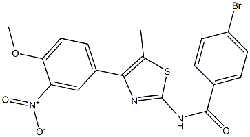 4-bromo-N-(4-{3-nitro-4-methoxyphenyl}-5-methyl-1,3-thiazol-2-yl)benzamide Struktur