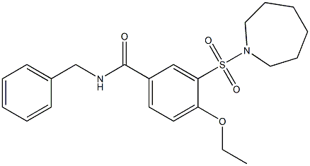 3-(1-azepanylsulfonyl)-N-benzyl-4-ethoxybenzamide Struktur