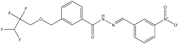 N'-{3-nitrobenzylidene}-3-[(2,2,3,3-tetrafluoropropoxy)methyl]benzohydrazide Struktur