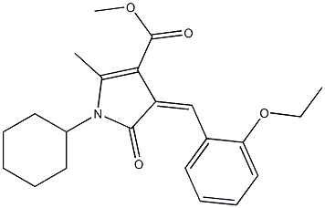 methyl 1-cyclohexyl-4-(2-ethoxybenzylidene)-2-methyl-5-oxo-4,5-dihydro-1H-pyrrole-3-carboxylate Struktur