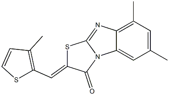 6,8-dimethyl-2-[(3-methyl-2-thienyl)methylene][1,3]thiazolo[3,2-a]benzimidazol-3(2H)-one Struktur