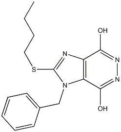 1-benzyl-2-(butylsulfanyl)-1H-imidazo[4,5-d]pyridazine-4,7-diol Struktur