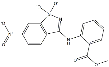 methyl 2-({6-nitro-1,1-dioxido-1,2-benzisothiazol-3-yl}amino)benzoate Struktur