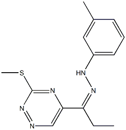 1-[3-(methylsulfanyl)-1,2,4-triazin-5-yl]-1-propanone (3-methylphenyl)hydrazone Struktur