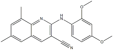 2-{[2,4-bis(methyloxy)phenyl]amino}-6,8-dimethylquinoline-3-carbonitrile Struktur