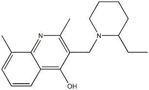 3-[(2-ethyl-1-piperidinyl)methyl]-2,8-dimethyl-4-quinolinol Struktur