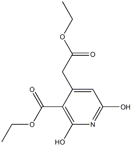 ethyl 4-(2-ethoxy-2-oxoethyl)-2,6-dihydroxynicotinate Struktur