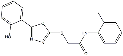 2-{[5-(2-hydroxyphenyl)-1,3,4-oxadiazol-2-yl]sulfanyl}-N-(2-methylphenyl)acetamide Struktur