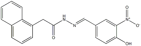 N'-{4-hydroxy-3-nitrobenzylidene}-2-(1-naphthyl)acetohydrazide Struktur