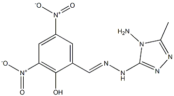 2-hydroxy-3,5-bisnitrobenzaldehyde (4-amino-5-methyl-4H-1,2,4-triazol-3-yl)hydrazone Struktur