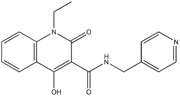 1-ethyl-4-hydroxy-2-oxo-N-(pyridin-4-ylmethyl)-1,2-dihydroquinoline-3-carboxamide Struktur