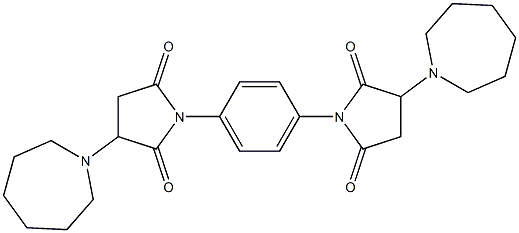 3-(1-azepanyl)-1-{4-[3-(1-azepanyl)-2,5-dioxo-1-pyrrolidinyl]phenyl}-2,5-pyrrolidinedione Struktur