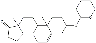 10,13-dimethyl-3-(tetrahydro-2H-pyran-2-yloxy)-1,2,3,4,7,8,9,10,11,12,13,14,15,16-tetradecahydro-17H-cyclopenta[a]phenanthren-17-one Struktur