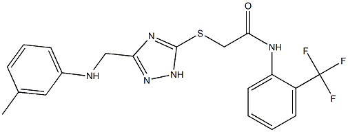 2-{[3-(3-toluidinomethyl)-1H-1,2,4-triazol-5-yl]sulfanyl}-N-[2-(trifluoromethyl)phenyl]acetamide Struktur