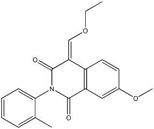 4-(ethoxymethylene)-7-methoxy-2-(2-methylphenyl)-1,3(2H,4H)-isoquinolinedione Struktur