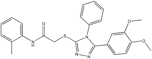 2-{[5-(3,4-dimethoxyphenyl)-4-phenyl-4H-1,2,4-triazol-3-yl]sulfanyl}-N-(2-methylphenyl)acetamide Struktur