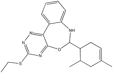 6-(4,6-dimethyl-3-cyclohexen-1-yl)-6,7-dihydro[1,2,4]triazino[5,6-d][3,1]benzoxazepin-3-yl ethyl sulfide Struktur