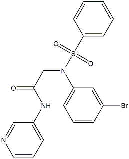 2-[3-bromo(phenylsulfonyl)anilino]-N-pyridin-3-ylacetamide Struktur