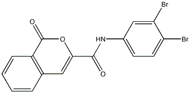 N-(3,4-dibromophenyl)-1-oxo-1H-isochromene-3-carboxamide Struktur