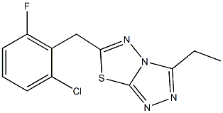 6-(2-chloro-6-fluorobenzyl)-3-ethyl[1,2,4]triazolo[3,4-b][1,3,4]thiadiazole Struktur