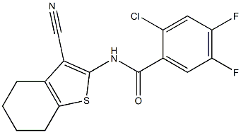 2-chloro-N-(3-cyano-4,5,6,7-tetrahydro-1-benzothien-2-yl)-4,5-difluorobenzamide Struktur