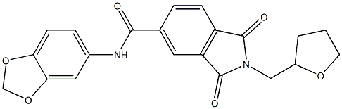 N-(1,3-benzodioxol-5-yl)-1,3-dioxo-2-(tetrahydro-2-furanylmethyl)-5-isoindolinecarboxamide Struktur