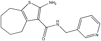 2-amino-N-(3-pyridinylmethyl)-5,6,7,8-tetrahydro-4H-cyclohepta[b]thiophene-3-carboxamide Struktur