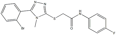 2-{[5-(2-bromophenyl)-4-methyl-4H-1,2,4-triazol-3-yl]sulfanyl}-N-(4-fluorophenyl)acetamide Struktur