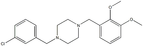 1-(3-chlorobenzyl)-4-(2,3-dimethoxybenzyl)piperazine Struktur