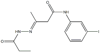 N-(3-iodophenyl)-3-(propionylhydrazono)butanamide Struktur