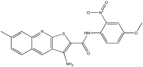 3-amino-N-[2-nitro-4-(methyloxy)phenyl]-7-methylthieno[2,3-b]quinoline-2-carboxamide Struktur