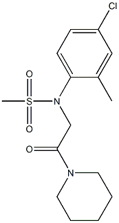 N-(4-chloro-2-methylphenyl)-N-(2-oxo-2-piperidin-1-ylethyl)methanesulfonamide Struktur