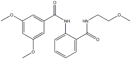 3,5-dimethoxy-N-(2-{[(2-methoxyethyl)amino]carbonyl}phenyl)benzamide Struktur