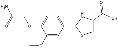 2-[4-(2-amino-2-oxoethoxy)-3-methoxyphenyl]-1,3-thiazolidine-4-carboxylic acid Struktur