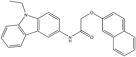 N-(9-ethyl-9H-carbazol-3-yl)-2-(2-naphthyloxy)acetamide Struktur