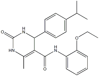 N-(2-ethoxyphenyl)-4-(4-isopropylphenyl)-6-methyl-2-oxo-1,2,3,4-tetrahydropyrimidine-5-carboxamide Struktur