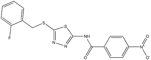 N-{5-[(2-fluorobenzyl)sulfanyl]-1,3,4-thiadiazol-2-yl}-4-nitrobenzamide Struktur