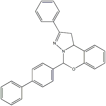 5-[1,1'-biphenyl]-4-yl-2-phenyl-1,10b-dihydropyrazolo[1,5-c][1,3]benzoxazine Struktur