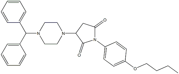 3-(4-benzhydryl-1-piperazinyl)-1-(4-butoxyphenyl)-2,5-pyrrolidinedione Struktur