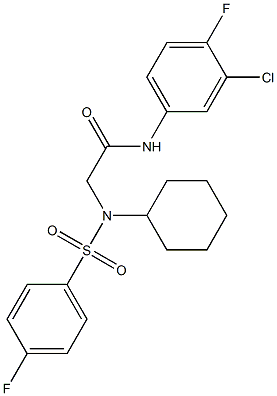 N-(3-chloro-4-fluorophenyl)-2-{cyclohexyl[(4-fluorophenyl)sulfonyl]amino}acetamide Struktur