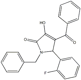 4-benzoyl-1-benzyl-5-(2-fluorophenyl)-3-hydroxy-1,5-dihydro-2H-pyrrol-2-one Struktur