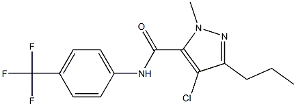 4-chloro-1-methyl-3-propyl-N-[4-(trifluoromethyl)phenyl]-1H-pyrazole-5-carboxamide Struktur