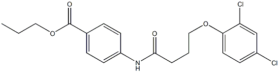 propyl 4-{[4-(2,4-dichlorophenoxy)butanoyl]amino}benzoate Struktur