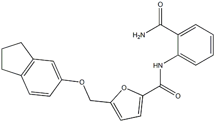 N-[2-(aminocarbonyl)phenyl]-5-[(2,3-dihydro-1H-inden-5-yloxy)methyl]-2-furamide Structure