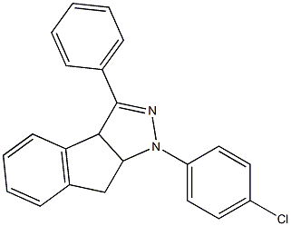 1-(4-chlorophenyl)-3-phenyl-1,3a,8,8a-tetrahydroindeno[2,1-c]pyrazole Struktur