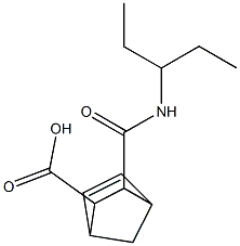 3-{[(1-ethylpropyl)amino]carbonyl}bicyclo[2.2.1]hept-5-ene-2-carboxylic acid Struktur